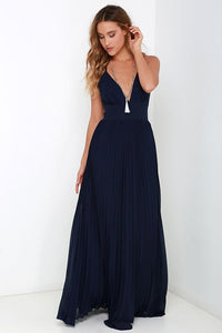 Maxi Sun Dresses Chiffon Solid O Neck Pleated Floor Length Long Backless Womens Sexy Party Night Club Dress Vestidos De Fiesta