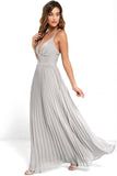 Maxi Sun Dresses Chiffon Solid O Neck Pleated Floor Length Long Backless Womens Sexy Party Night Club Dress Vestidos De Fiesta