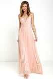 Maxi Sun Dresses Chiffon Solid O Neck Pleated Floor Length Long Backless Womens Sexy Party Night Club Dress Vestidos De Fiesta