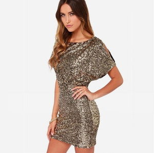 Summer Short Sequin Bodycon Dress 2018 Mini Sexy Ladies Backless Gold For Women Clothing Paillette Night Club Party Pencil Dress