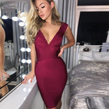 Newest Summer Celebrity Party Bandage Dress Women Sleeveless V-Neck Sexy Night Out Club Dress Women Bodycon Vestidos Wholesale