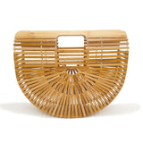 Bamboo Purse Luxury Handbags Women Bags Designer Wood Women Clutch Summer Beach Bags For Women Woven Hollow Out Bamboo Handbag