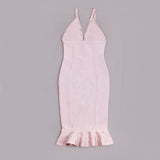 2018 Newest Summer Bandage Dress Women Celebrity Party Spaghetti Strap V-Neck Sexy Club Night Out Dress Women Mermaid Vestidos