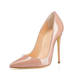 Big Sale Sexy Pointed Toe High Heel Pumps Patente Leather Thin Heels Woman Shoe Rose Pink Green Red Black Nude Dress Heels