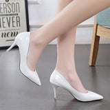 Plus Size 24-42 Women Shoes Pointed Toe Pumps Patent Leather Dress Shoes High Heels Boat Shoes Wedding shoes zapatos mujer 146