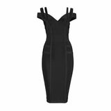 Newest Bodycon Bandage Dress Women Celebrity Party Spaghetti Strap Off Shoulder V-Neck Sexy Night Out Dress Women Vestidos