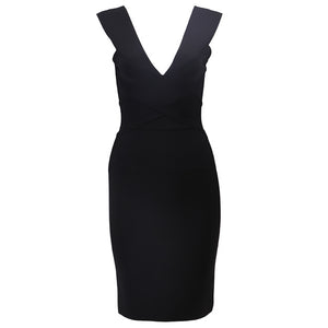 Sexy Bandage Dress Summer 2018 Fashion Bodycon Sleeveless Party Night Club V Neck Above Knee Celebrity Mini Women Dresses