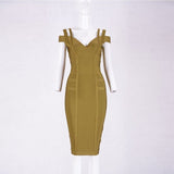 Newest Bodycon Bandage Dress Women Celebrity Party Spaghetti Strap Off Shoulder V-Neck Sexy Night Out Dress Women Vestidos