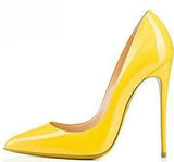 Big Sale Sexy Pointed Toe High Heel Pumps Patente Leather Thin Heels Woman Shoe Rose Pink Green Red Black Nude Dress Heels