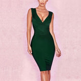 Sexy Bandage Dress Summer 2018 Fashion Bodycon Sleeveless Party Night Club V Neck Above Knee Celebrity Mini Women Dresses