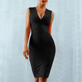 Newest Summer Celebrity Party Bandage Dress Women Sleeveless V-Neck Sexy Night Out Club Dress Women Bodycon Vestidos Wholesale