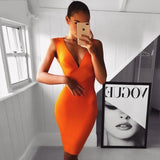 Newest Summer Celebrity Party Bandage Dress Women Sleeveless V-Neck Sexy Night Out Club Dress Women Bodycon Vestidos Wholesale