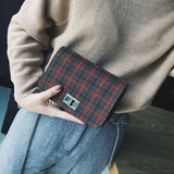 Women's Fashion Plaid Messenger Bag Women Handbag Shoulder Bags Crossbody Bag for Girls Evening Clutches bolsas feminina