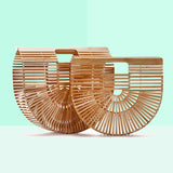 Bamboo Purse Luxury Handbags Women Bags Designer Wood Women Clutch Summer Beach Bags For Women Woven Hollow Out Bamboo Handbag